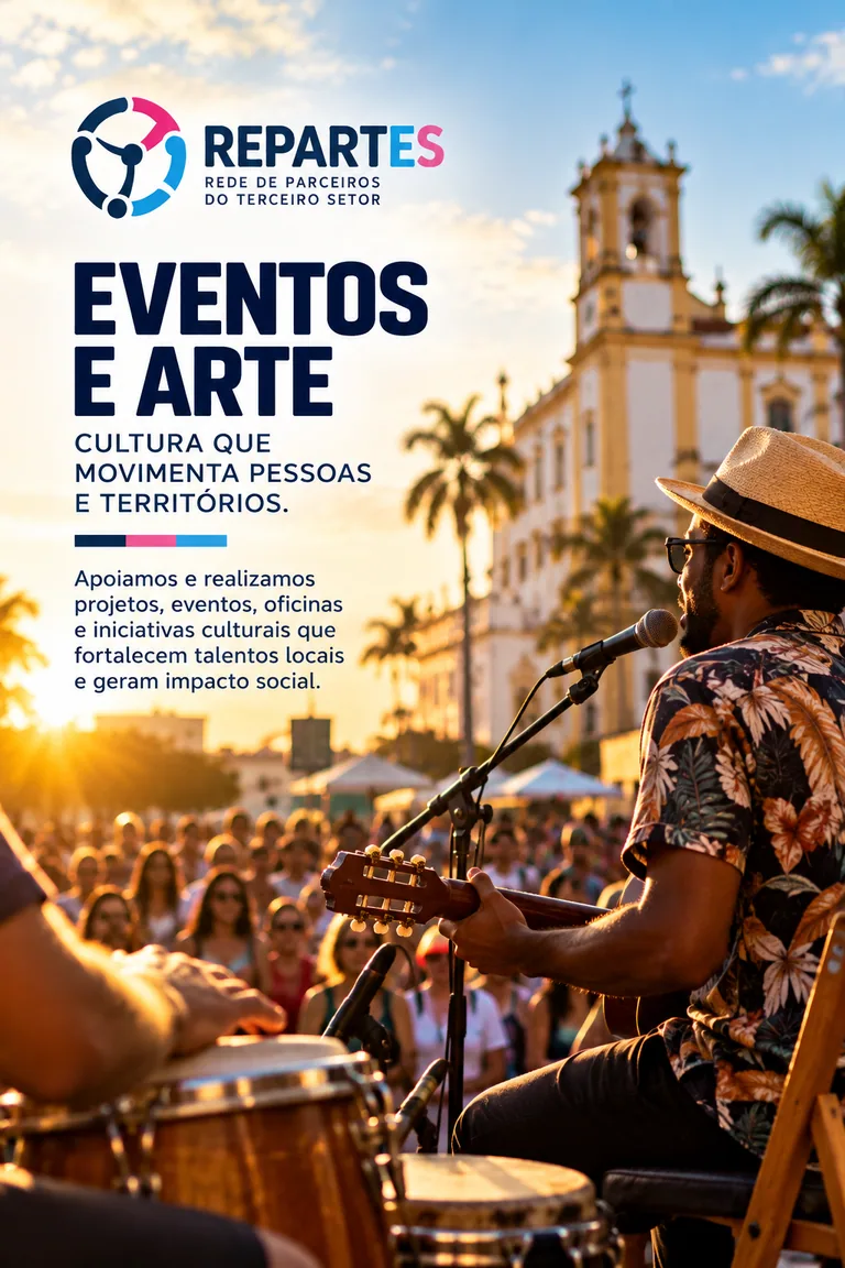 Cartaz REPARTES: Eventos e Arte — cultura que movimenta pessoas e territórios