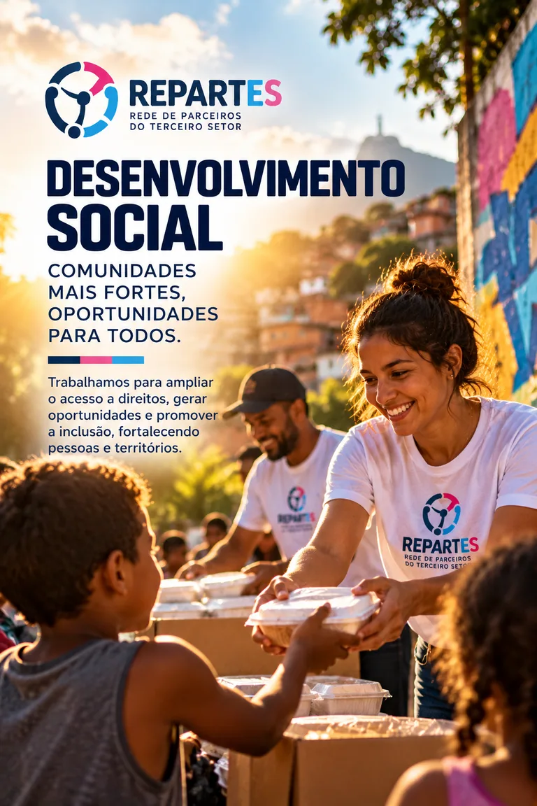 Cartaz REPARTES: Desenvolvimento Social — comunidades mais fortes